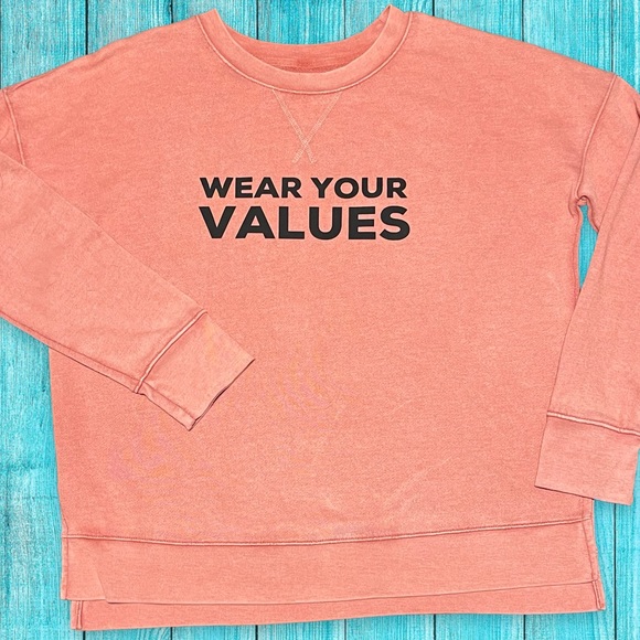Celebrate Secondhand Values ~ WEAR YOUR VALUES ~ Rehabbed Sweatshirt ~ M - Picture 2 of 6
